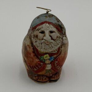 VTG Santa Wise Man Salamander Pottery Signed Ornament Bell 1982